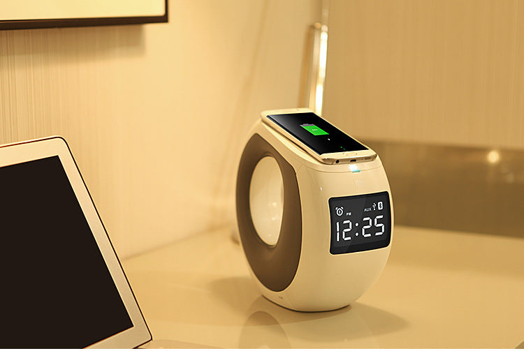 Smart Wireless Charging Alarm Clock Speaker with BluetoothLCD Display