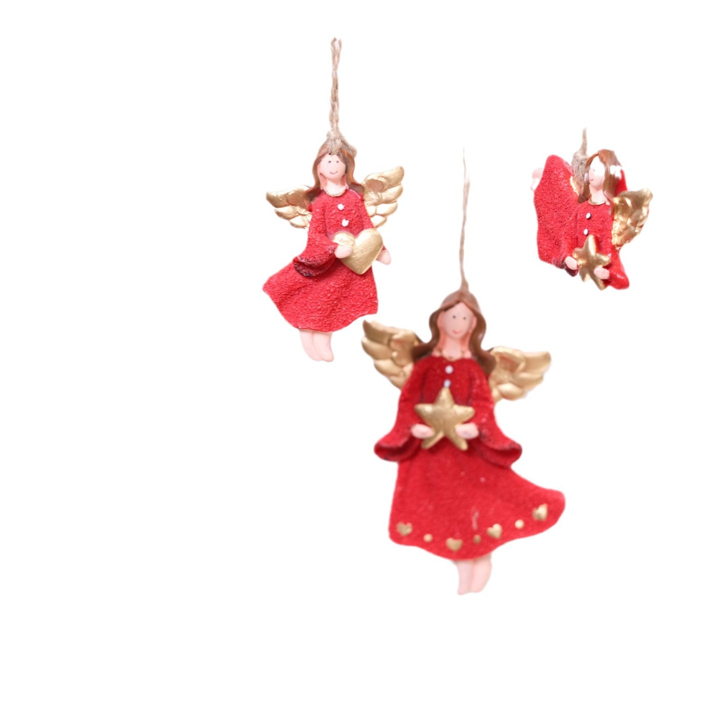 Cute Red Resin Angel Ornament Christmas Tree Decoration Gift Decorative Hanging Charm