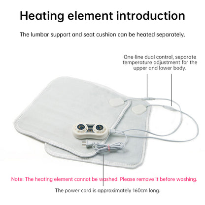 Heated Seat Cushion, 220V Electric Mat, Office Chair Warmer, Smart Timer, Integrated Backrest