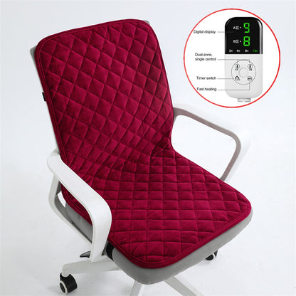 Heated Seat Cushion, 220V Electric Mat, Office Chair Warmer, Smart Timer, Integrated Backrest