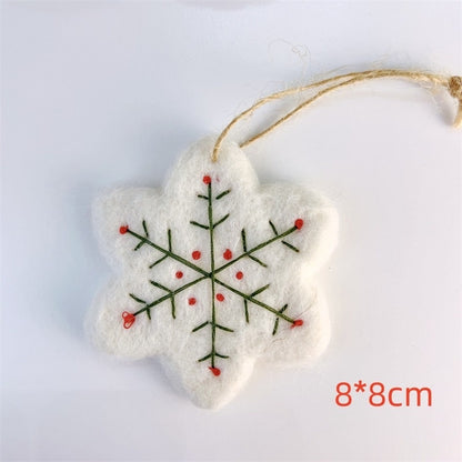 Christmas White Felt Snowflake Decoration for Christmas Tree, Holiday Scene Decoration, Gift DIY Ornament