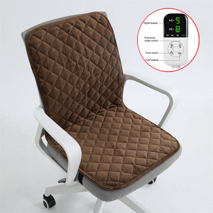 Heated Seat Cushion, 220V Electric Mat, Office Chair Warmer, Smart Timer, Integrated Backrest