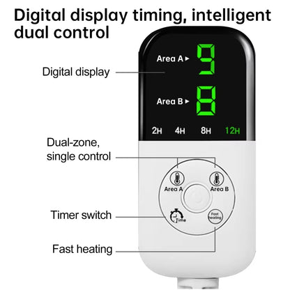 Heated Seat Cushion, 220V Electric Mat, Office Chair Warmer, Smart Timer, Integrated Backrest