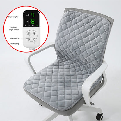 Heated Seat Cushion, 220V Electric Mat, Office Chair Warmer, Smart Timer, Integrated Backrest