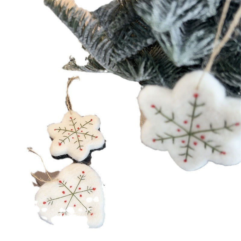 Christmas White Felt Snowflake Decoration for Christmas Tree, Holiday Scene Decoration, Gift DIY Ornament