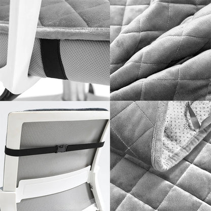 Heated Seat Cushion, 220V Electric Mat, Office Chair Warmer, Smart Timer, Integrated Backrest