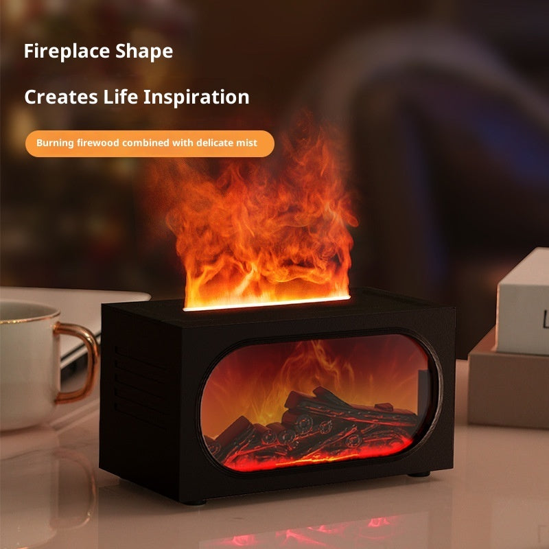 Fireplace Aroma Diffuser Desktop Colorful Simulation Flame Humidifier